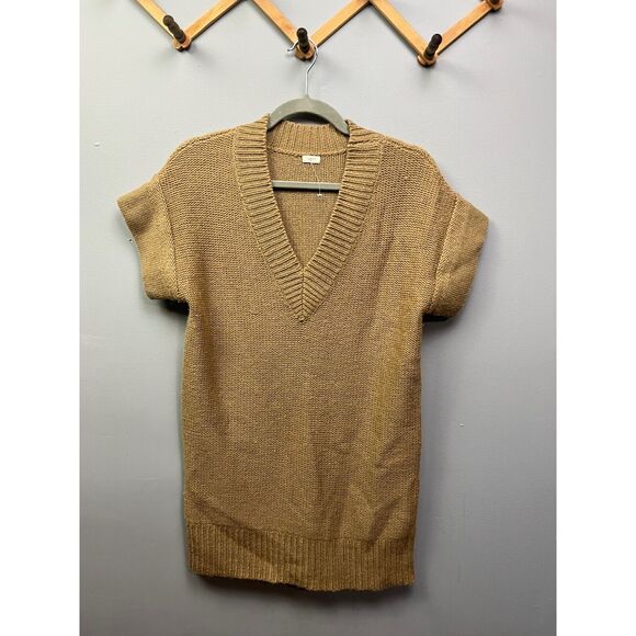 J CREW Sweater Womens XS tan v-neck long line wool/alpaca blend knit Neutral - Picture 1 of 6